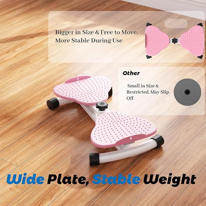 Exercise Twist Boards,Waist Twister Machine Exercise,Balance Board for Foot Massage and Weight Loss(Pink)