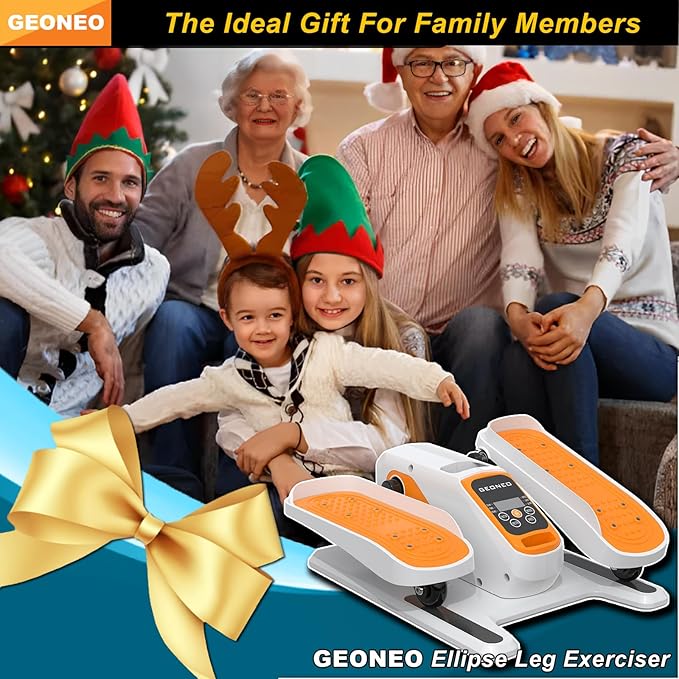 Under Desk Elliptical Machine, Electric Ellipse Leg Exerciser for Senior, Quiet and Compact Electric Seated Pedal Exerciser for Home with Monitor, Remote Control and 12 Adjustable Speeds