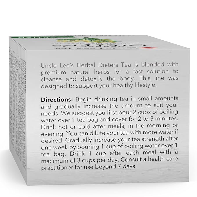 Uncle Lee’s Herbal Dieter’s Tea, Egyptian Mint – Senna Tea with Dandelion Root, Mint & Orange Peel, Natural Laxative, Caffeine-Free Tea Bags, 20 Count Ea (Pack of 2)
