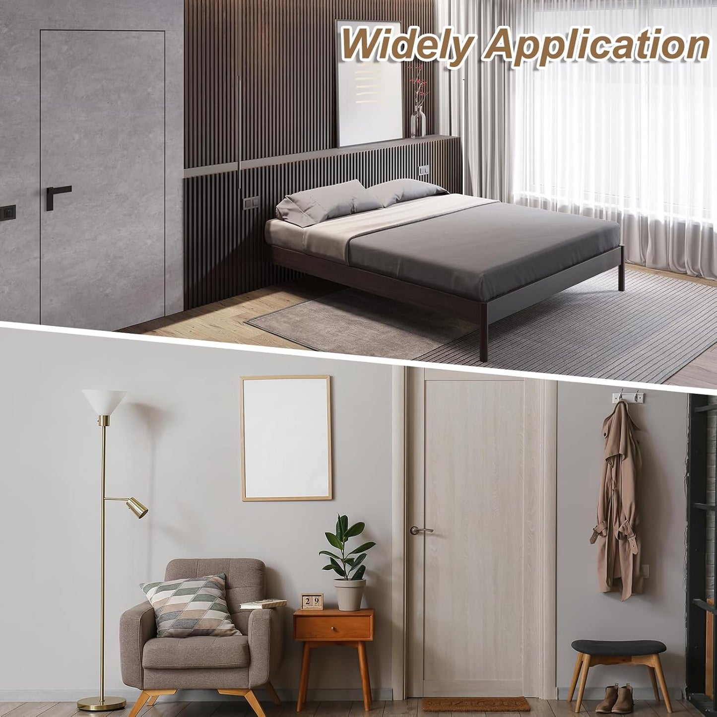 uxcell 2Pcs Magnetic Door Stopper, 304 Stainless Steel Magnetic Door Stop Catch, Soft-Catch Brushed Nickel Hold Door Open Wall Mount for Bottom of Door, Silver