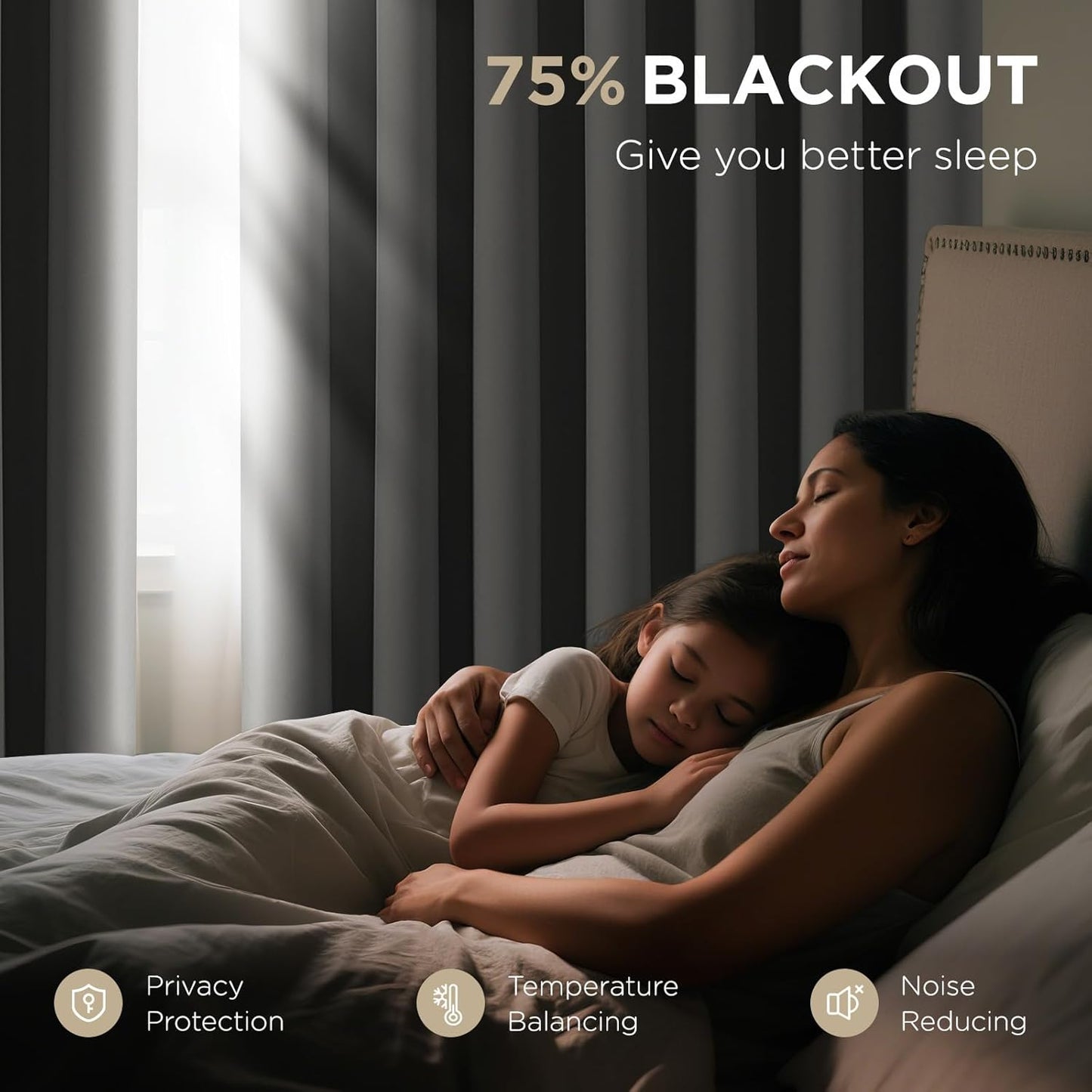 Joydeco Blackout Door Curtain for Doorway Privacy 90 Inches Long, Grommet Closet Curtain for Open Closet, Room Divider for Bedroom Living Room (Light Grey, 52Wx90L, 1 Panel)