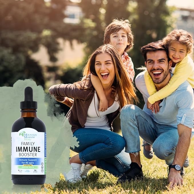 Mountain Meadow Herbs Family Immune Booster Extract with Sambucus Elderberry and Echinacea | Optimal Immune Support for The Whole Family | Tincture, 4 oz