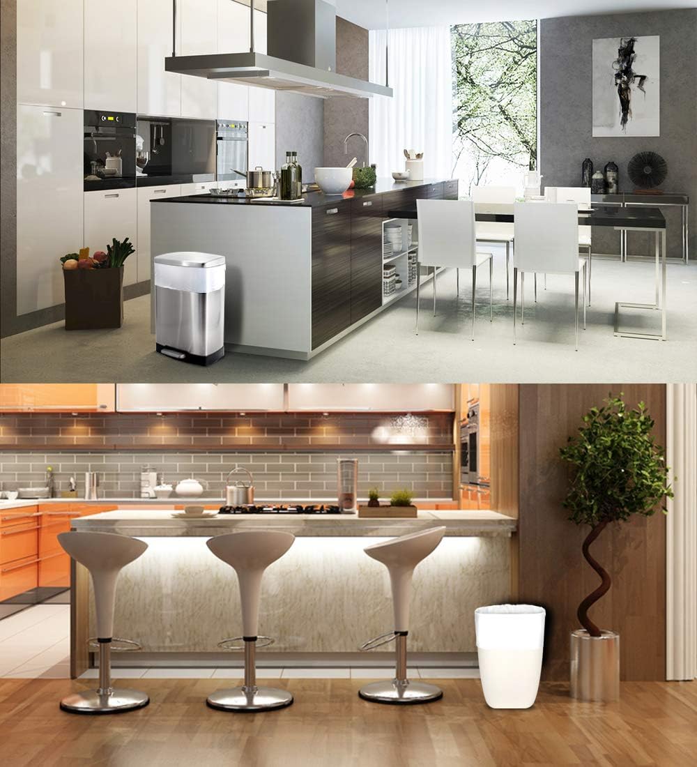 FORID 1.2 Gallon Garbage Bags, 220 Count, Small, Clear –Wastebasket Bin Liners for Bathroom, Bedroom, Office, Garbage Can - Durable & Thick Trash Bag