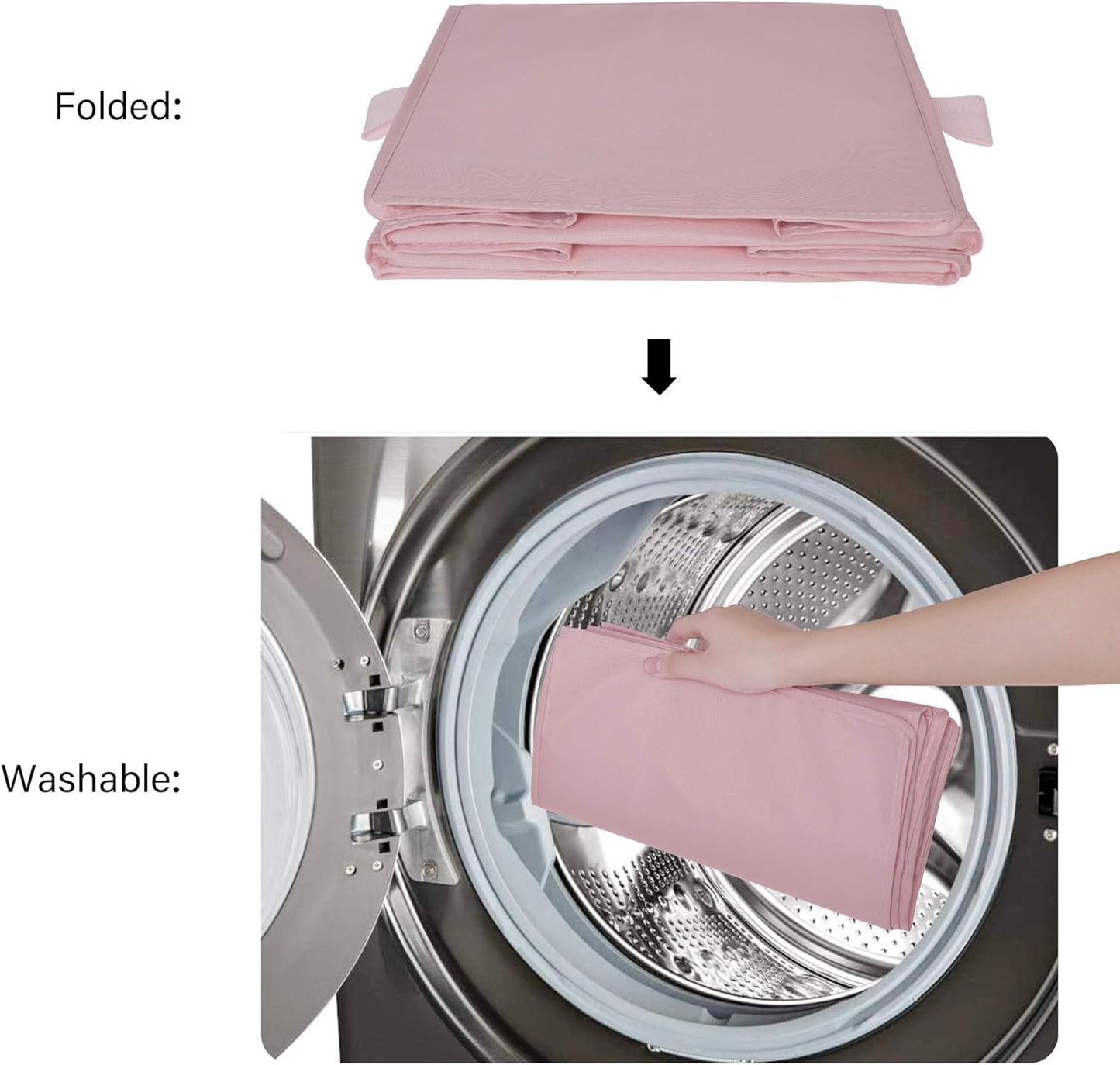 GRANNY SAYS 3-Shelf Hanging Closet Organizer, Collapsible Closet Hanging Shelves, Nursery Hanging Organizer, Pink, 29 ½" H X 12" W X 12" D, 1-Pack