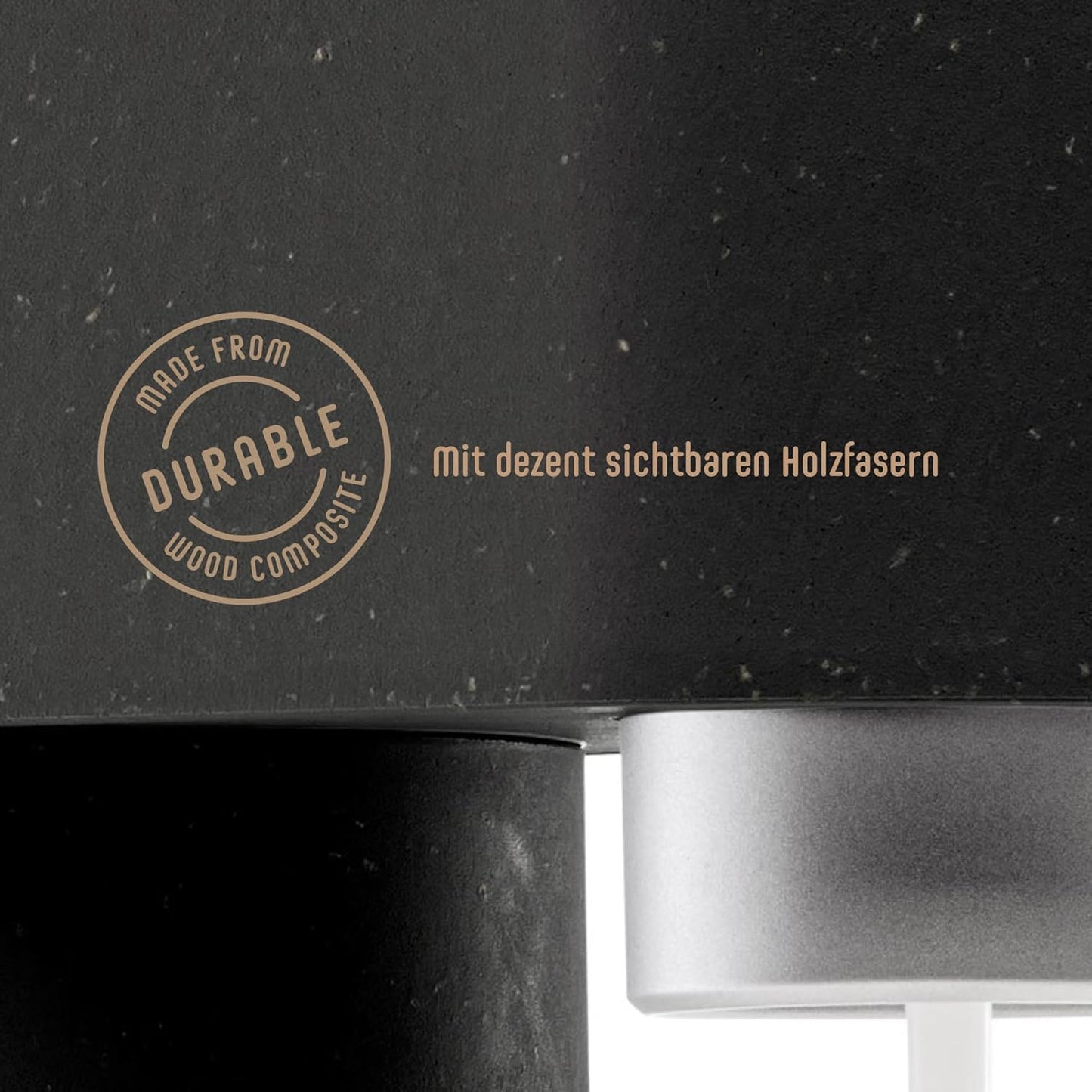 Mysoda Carbonating Bottles 2Pck 1L - Compatible with MySoda and any brands - Lid and Base Made of Wood Composite - Quick-Lock Reusable Bottles - BPA Free - Black