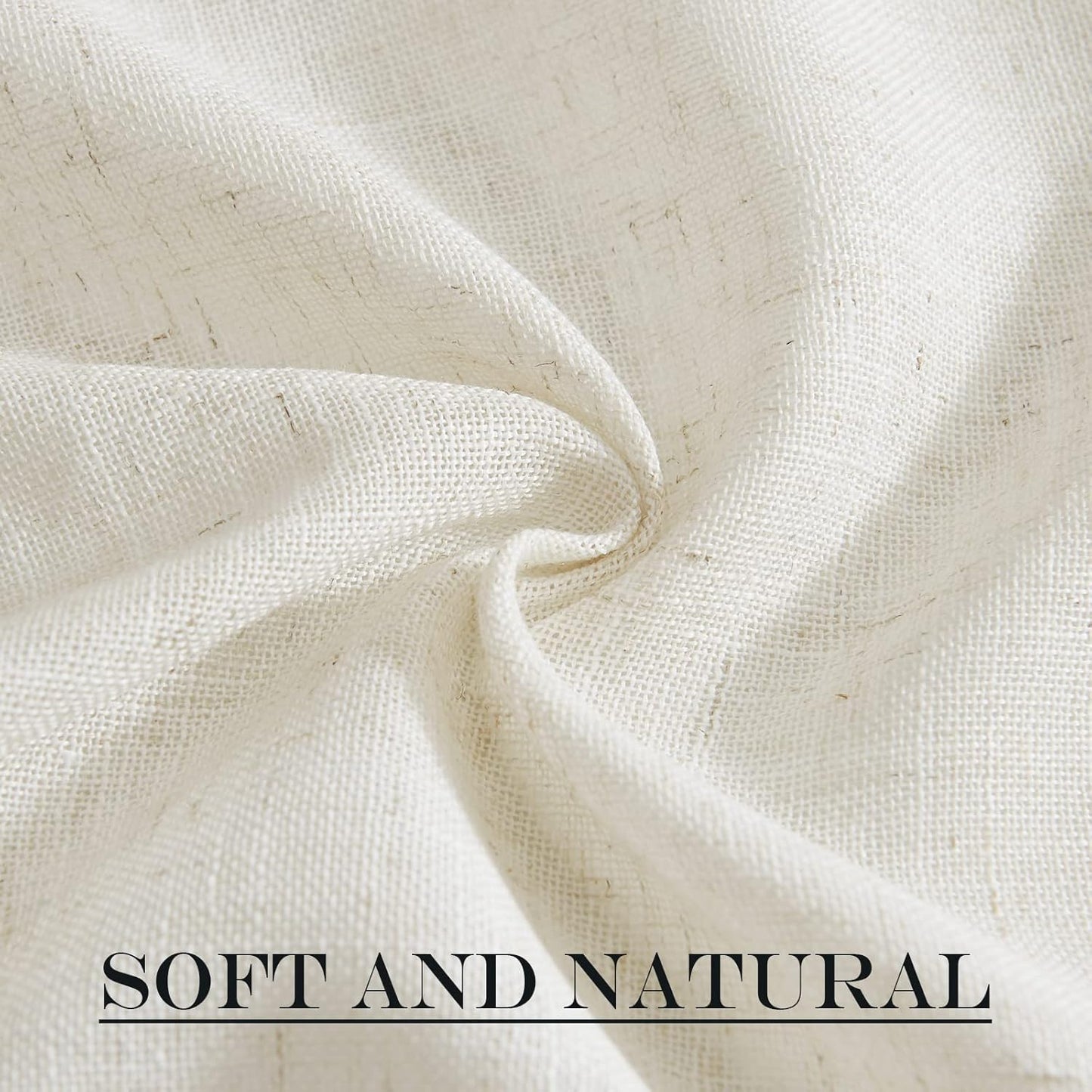 NICETOWN Sheer Door Curtains for Window, Farmhouse Sidelight Window Treatment Curtains for Narrow Glass Door/Kitchen/Front Door Linen Textured 26 x 80 Inches with Tieback, Linen, 1 Panel