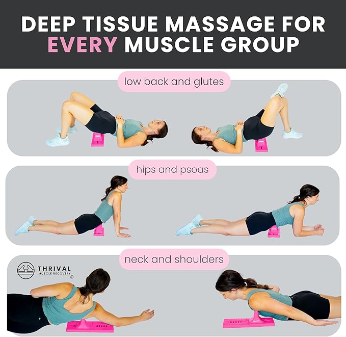 Thrival Bullseye - Precision Psoas Muscle Release Tool for Hip Flexor, Back, Hamstring, Glute, Iliacus, and Neck Pain - Deep Tissue, Trigger Point, and Myofascial Release - Pink