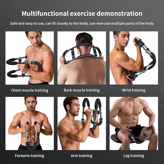 Twister Arm Trainer, 40-100lb Adjustable Chest Workout, Arm Trainer, Twister Arm Trainer, Portable Power Twister Bar, Detachable Design
