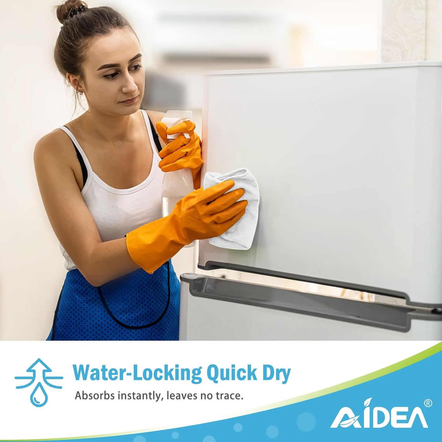 AIDEA Microfiber Cleaning Cloth-50PK, Soft Microfiber Towels for Cars, Absorbent Cleaning Rags, Lint-Free Streak-Free Wash Cloths for House, Kitchen, Window(12in.x12in), White