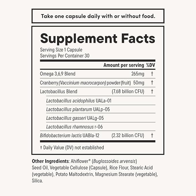 Nouri Daily Women’s Probiotic | Supports Vaginal pH, Urinary Tract, Digestive & Immune Health | 5 Clinically Studied Strains + Cranberry & Vegan Omega Oil | 30-Day Supply