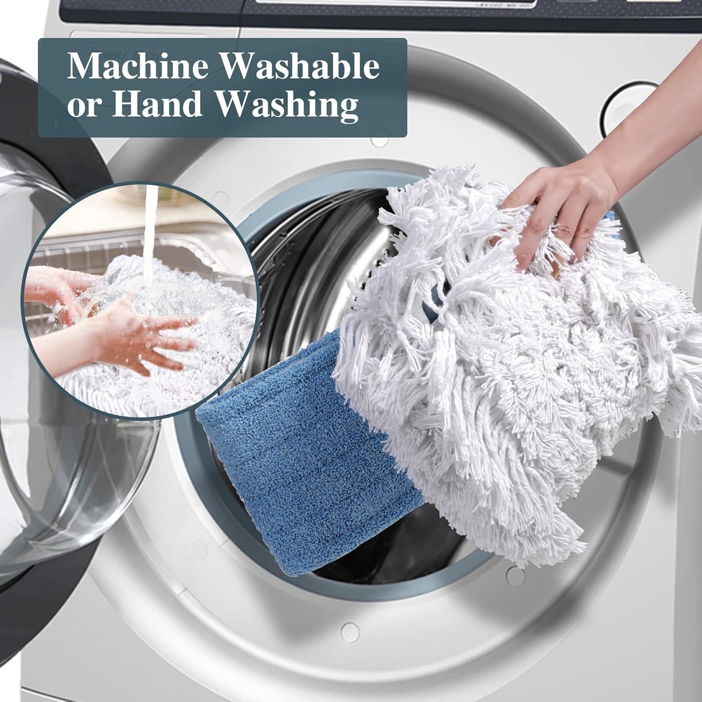 42" Commercial Dust Mop,Masthome Heavy Duty Industrial Mop with 1 Cotton & 1 Microfiber Pad,Dust Mops for Floor Cleaning,Wet & Dry Use Commercial Mop for Hardwood Floors,Tiles,Marble Floors