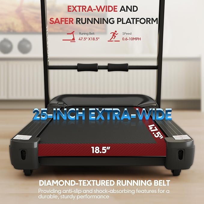 Treadmill with Incline, 3 in 1 Under Desk Treadmill Walking Pad with Removable Desk Workstation 3.5HP Foldable Compact Walking Treadmills for Home Small Office with Wristband Remote Control
