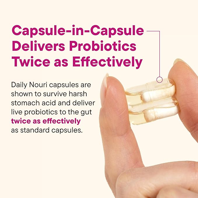 Nouri Daily Women’s Probiotic | Supports Vaginal pH, Urinary Tract, Digestive & Immune Health | 5 Clinically Studied Strains + Cranberry & Vegan Omega Oil | 30-Day Supply