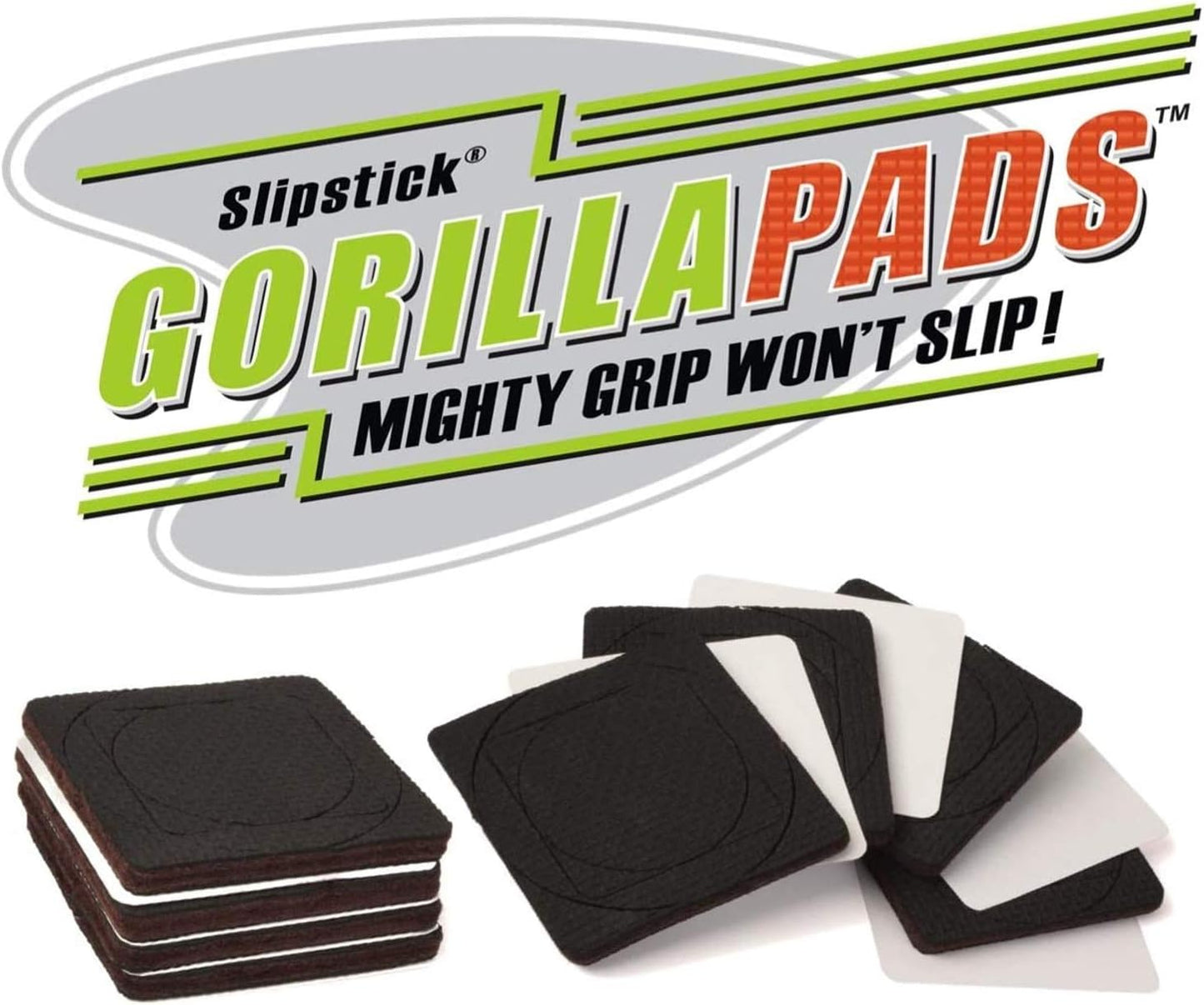 GorillaPads Non-Slip Furniture Pads/Grippers, Rubber Floor Protectors for Under Furniture, Black (2.5" Pre-Scored)