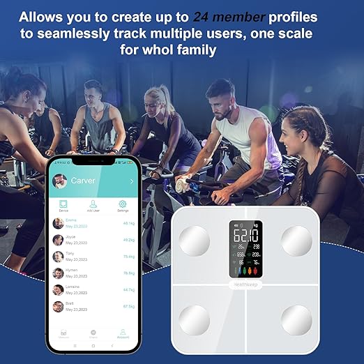 Smart Body Fat Scale with Heart Rate Monitor โ 15 Metrics Including BMI,Muscle Mass,Visceral Fat & BMR โ Large VA Display/Bluetooth Digital Weight Scale for Body Composition โ iOS/Android,400lbs,White