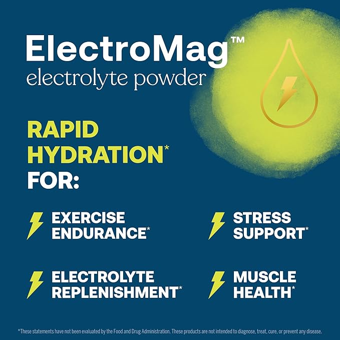 True Grace ElectroMag - 16 Stick Packs - Lemon Lime - Electrolyte Powder for Rapid Hydration - Sodium, Potassium, Magnesium & Cordyceps - Zero Sugar & Carbs - Non-GMO - 16 Total Servings