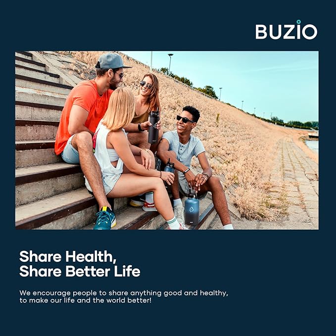 BUZIO Vacuum Insulated Stainless Steel Water Bottle 64oz (Cold for 48 Hrs/Hot for 24 Hrs) BPA Free Double Wall Travel Mug/Flask for Outdoor Sports Hiking, Cycling, Cam,Camping, Running, Bubble Gum