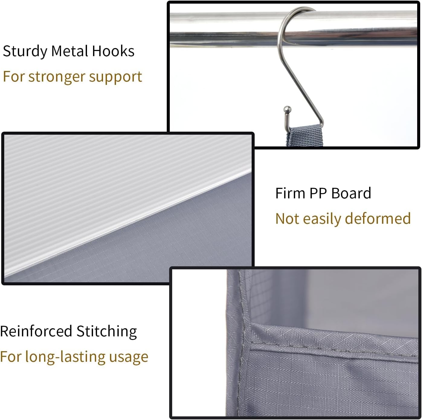 GRANNY SAYS 4-Shelf Hanging Organizer, Closet Hanging Shelves, Closet Hanging Storage Organizers, Organization for Bedroom, Living Room, Baby Nursery, Camper Accessories, Gray, 1-Pack