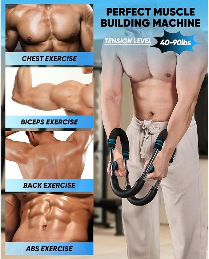 Twister Arm Exerciser,40-110lb Adjustable Chest Workout Equipment, Forearm Triceps Chest Enhanced Exercise Strengthener,Portable Detachable Upper Body Fitness Machine for Home and Gym