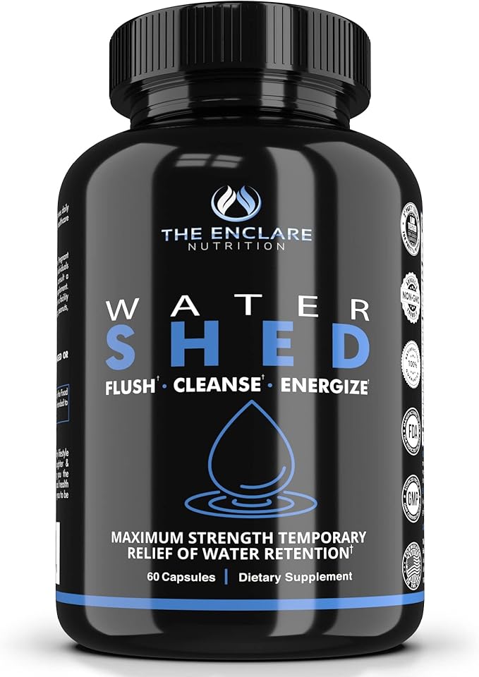 Water Pills Diuretic Water Retention, Liver Detox, Kidney Cleanse, Weight, Swelling, Edema, Bloating Relief, Fluid Balance Watershed Max Strength (1)