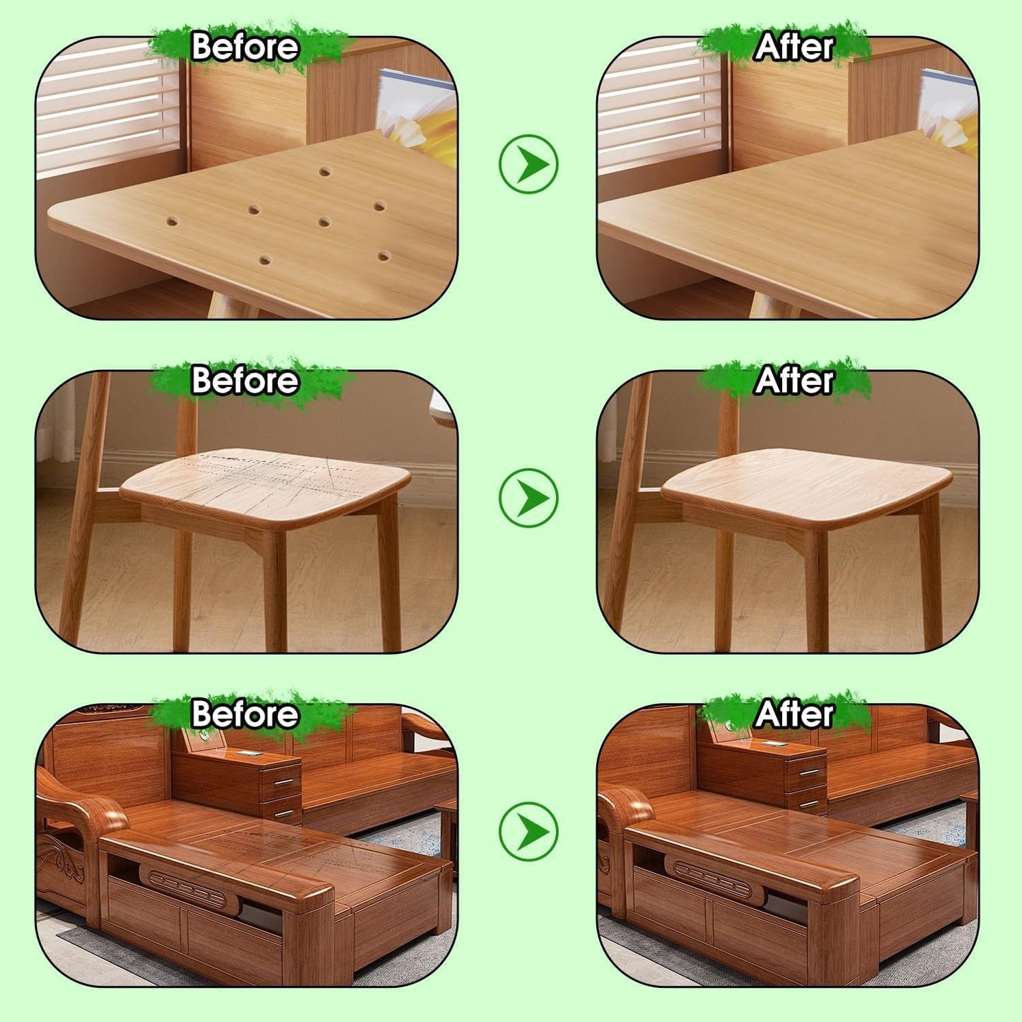 Furniture Markers Touch Up, 20 Colors Wood Filler Sticks, Wood Wax Crayons for Repairing Scratches, Scuffs, Cracks, Holes on Furniture, Floors, Cabinets, Tables, and Doors - Common Series