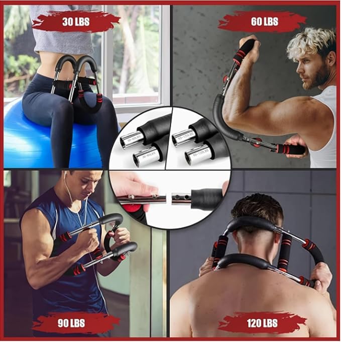 Twister Arm Trainer, 40-100lb Adjustable Chest Workout, Arm Trainer, Twister Arm Trainer, Portable Power Twister Bar, Detachable Design