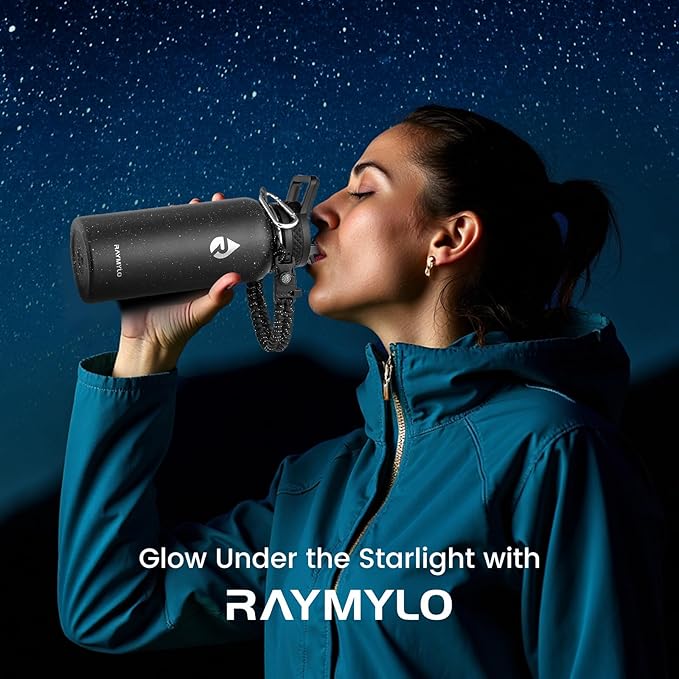 32oz Insulated Water Bottle, Triple Wall Vacuum Stainless Steel Water Bottles - Keeps Cold 48H, Reusable Metal water flask Jug for Gym, Sports, Camping, Hiking,Travel, Black Speckled