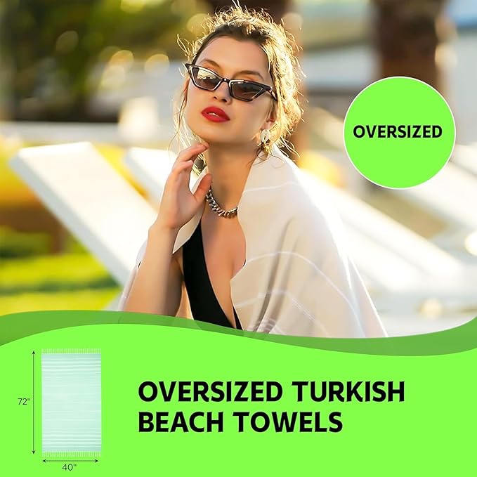 HAVLULAND Oversized Turkish Beach Towel 72’’x40’’ - Set of 12 | 100% Cotton Lightweight Sand Free Quick Dry Pool Towels | Extra Large Bath Towels for Adults Beach Blanket Essentials Case of 12 Pink