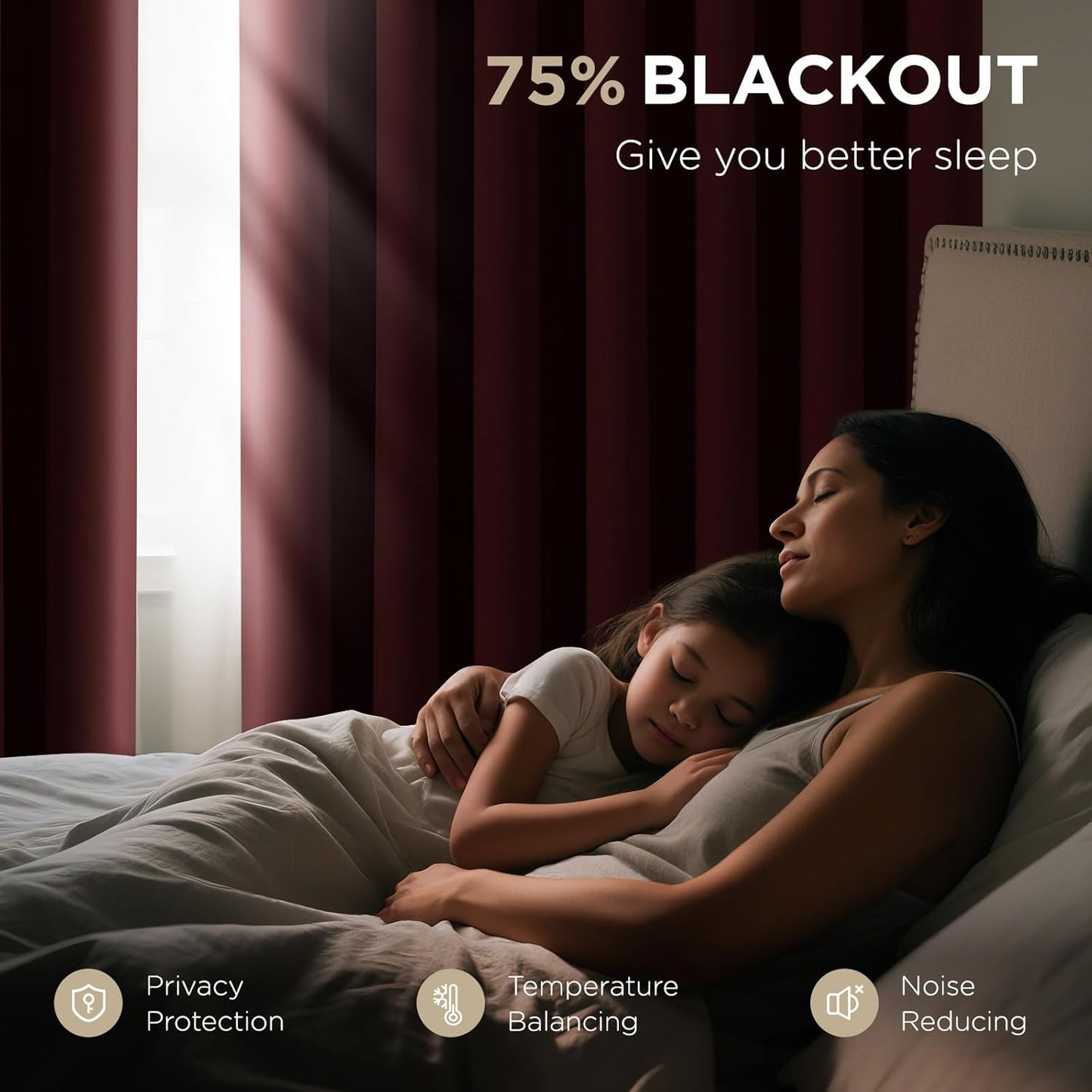 Joydeco Blackout Door Curtain for Doorway Privacy 78 Inches Long, Grommet Closet Curtain for Open Closet, Room Divider for Bedroom Living Room (Burgundy Red, 40Wx78L, 1 Panel)