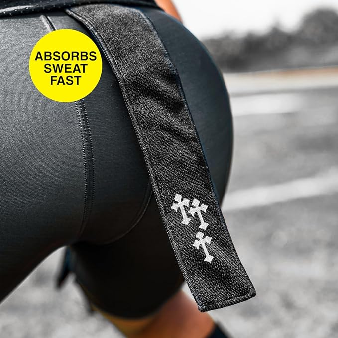 SLEEFS Black Gothic Cross Thin Football Towel