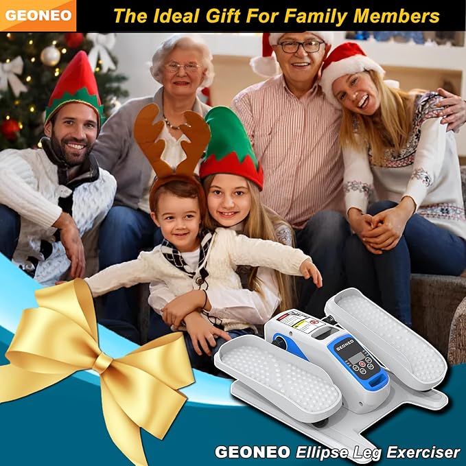 Under Desk Elliptical Machine, Electric Ellipse Leg Exerciser for Senior, Quiet and Compact Electric Seated Pedal Exerciser for Home with Monitor, Remote Control and 12 Adjustable Speeds
