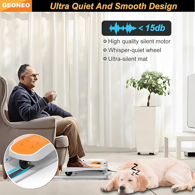Under Desk Elliptical Machine, Electric Ellipse Leg Exerciser for Senior, Quiet and Compact Electric Seated Pedal Exerciser for Home with Monitor, Remote Control and 12 Adjustable Speeds