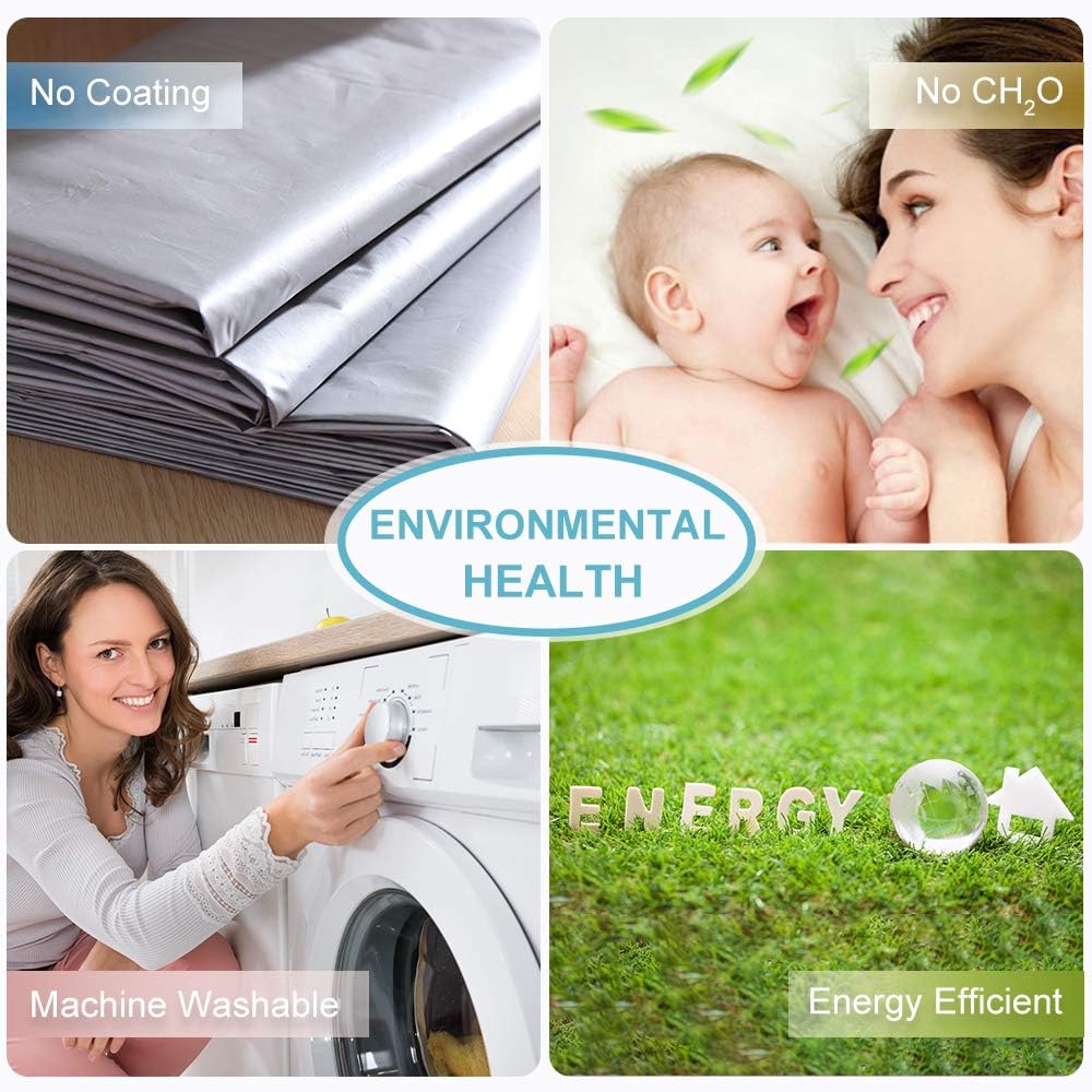 RYB HOME Window Curtains Room Darkening Energy Efficient Privacy Protect Drapes for Bedroom Living Room, 42 in Wide by 54 Long, Greyish White, 1 Pair