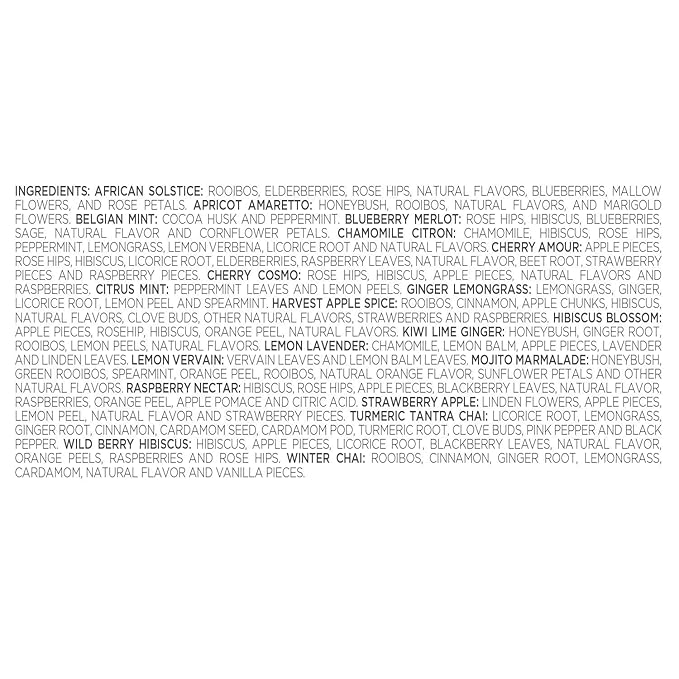 Tea Forte Herbal Assortment Premium Tea Chest Gift Sampler, 40 Count, 2 of each Variety Blend Individually Wrapped Handcrafted Pyramid Infuser Bags