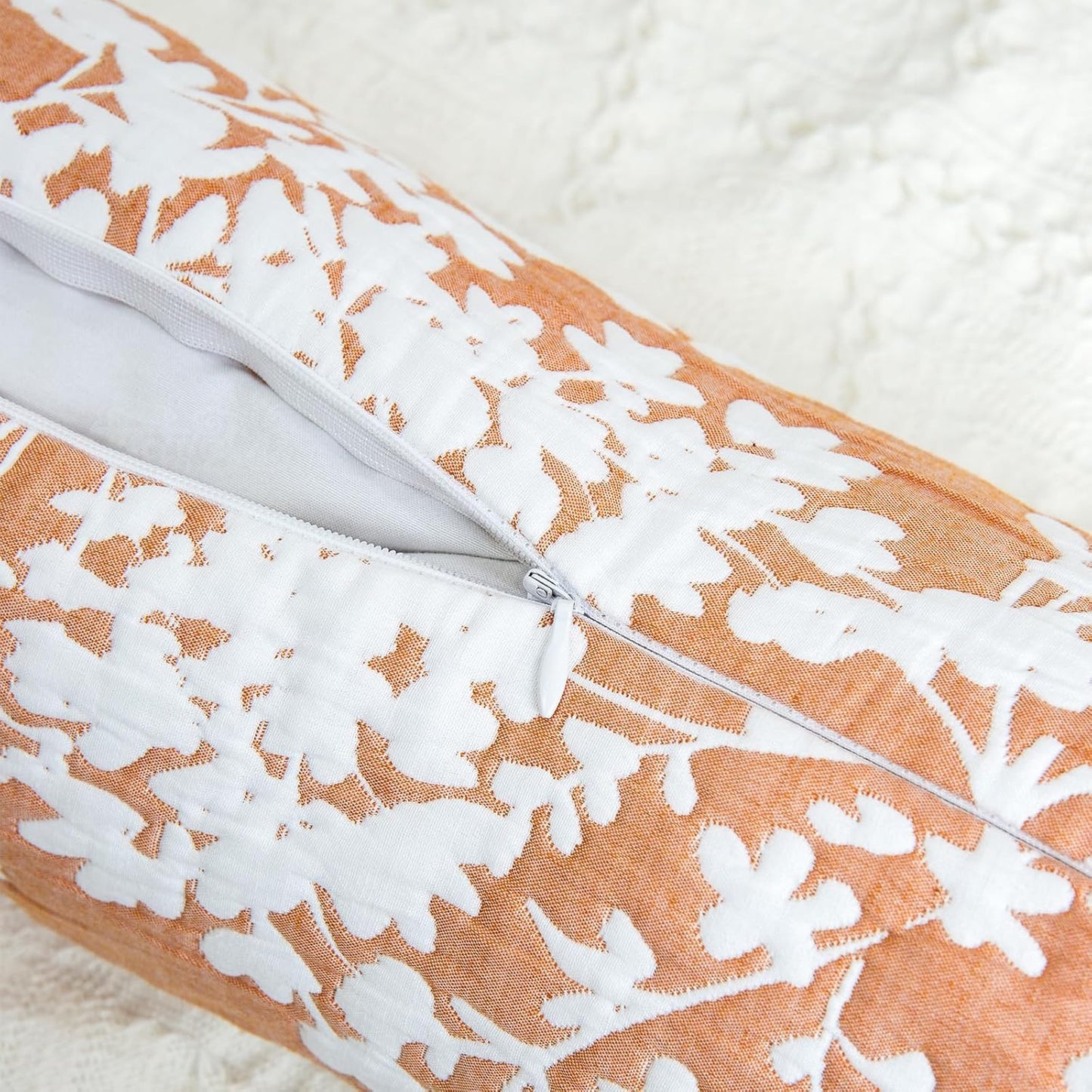 Buckwheat Neck Support Pillow Cervical Neck Cylinder Bolster Pillow,Buckwheat Hulls Adjustable Roll Pillow,Neck Pain Relief for Back and Side Sleepers Round Pillows for Lunch Break Orange, 6*15 inch