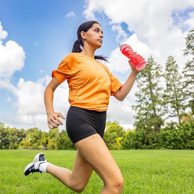 Cirkul 22oz. Red Plastic Grip Squeeze Water Bottle & Sport Lid, BPA-Free, Non-Slip Design for Gym, Biking & Sports