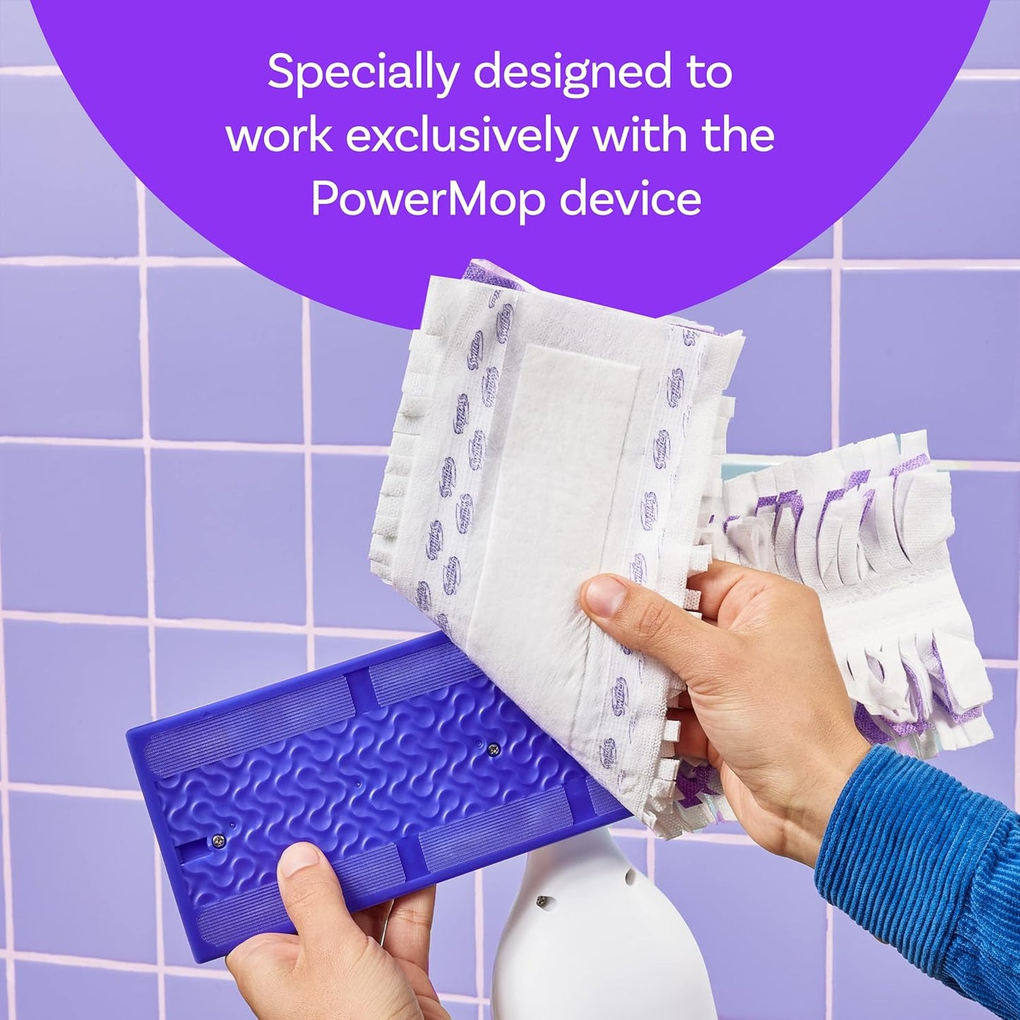 Swiffer PowerMop Multi-Surface Refill Pack for Floor Cleaning, Includes 5 Mopping Pad Refills, 1 Cleaning Solution with Lavender Scent (Pack of 2)
