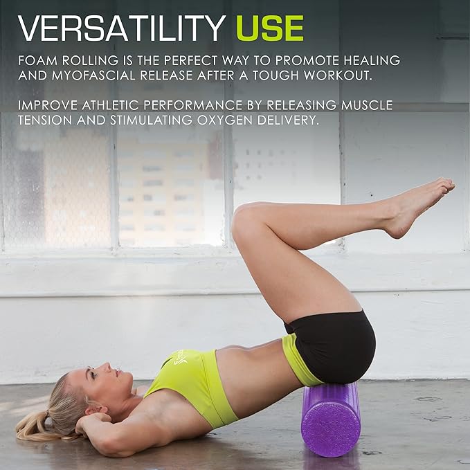ProsourceFit High Density Foam Rollers 18 to 36 - inches Long, Firm Full Body Athletic Massage Tool for Back Stretching, Yoga, Pilates, Post Workout Muscle Recuperation