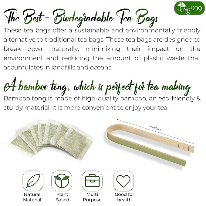 TOG999 100 Tea Bags Relieves Constipation Natural Tea, Blend of Senna Leaves - Peppermint - Licorice - Fennel, 100% Natural Ingrendients, Hand-made Herbal Tea, No Sugar, No Caffeine, No Gluten, Vegan.