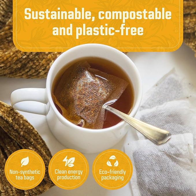 Cederberg Tea Company Lemon Honeycomb Rooibos Tea Bags - Made with Organic Red Rooibos Tea, South African Herbal Tea, Naturally Caffeine Free Tea, Small Batch - Select Blend Non-GMO, Premium Leaf, Antioxidant-Rich, 100 Count