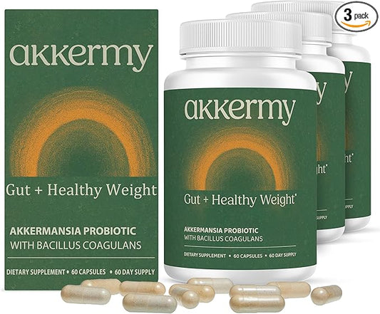 Akkermansia Probiotic for Appetite & Craving Control | Increases GLP-1 & Boosts Healthy Weight | 180 Day Supply | Made in USA | Bacillus Coagulans, B2, D3 & Chromium |SIBO Friendly, Vegan, Gluten Free