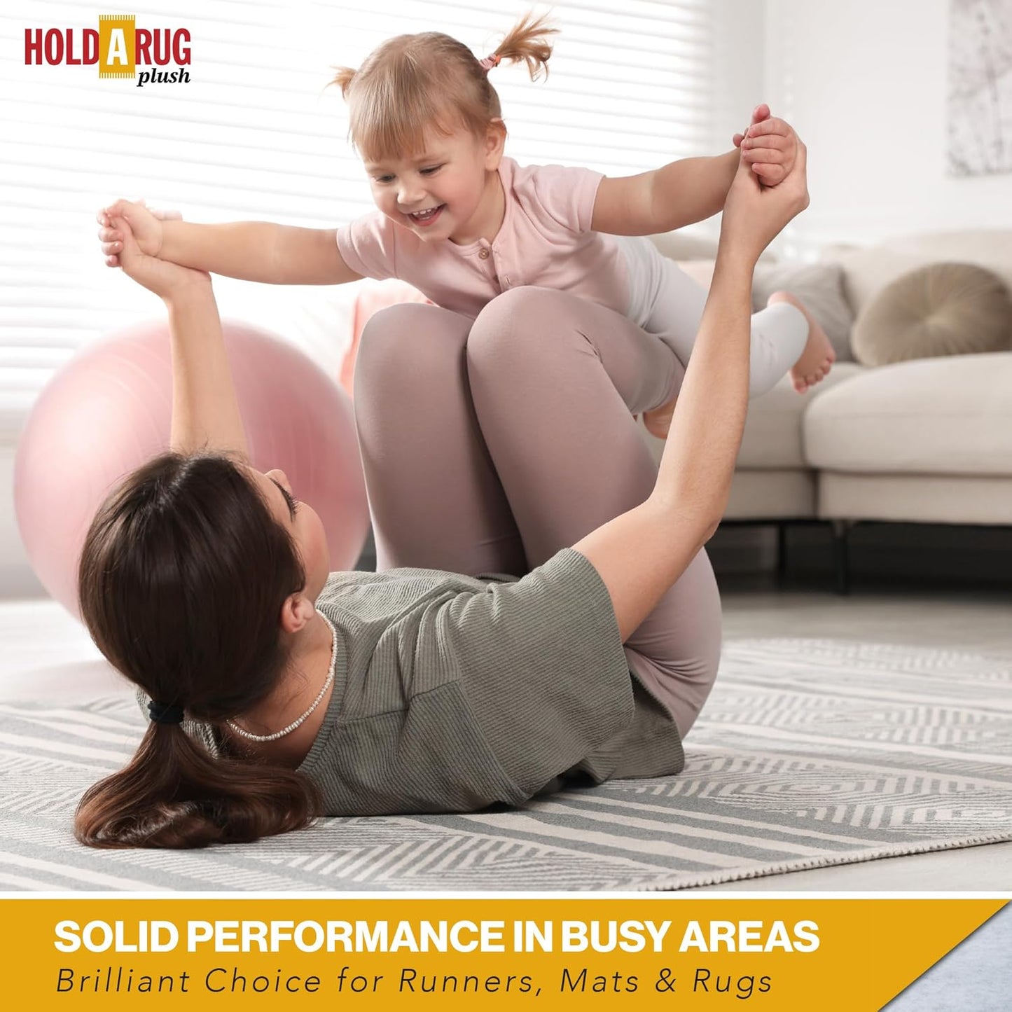 Hold-a-Rug Plush 9' x 12' Nonskid, Nonslip Rug Pad, Reversible Gripper, ¼ Thick, Safe for All Floors and Carpet, Keep Area Rugs Secure