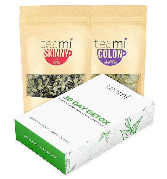 Teami® 30-Day Detox Tea Pack: All-Natural Teatox Kit with Teami Skinny & Colon Cleanse Loose Leaf Herbal Teas Lemon & Original