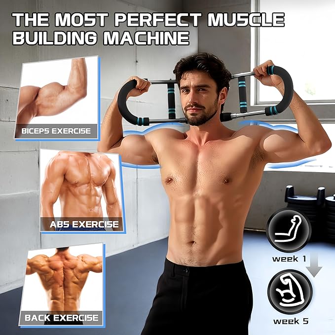 Twister Arm Trainer, 60-100lb Adjustable Chest & Arm Workout Tool, Arm Strengthener for Men & Women, Portable Detachable Upper Body Fitness Machine for Home & Gym