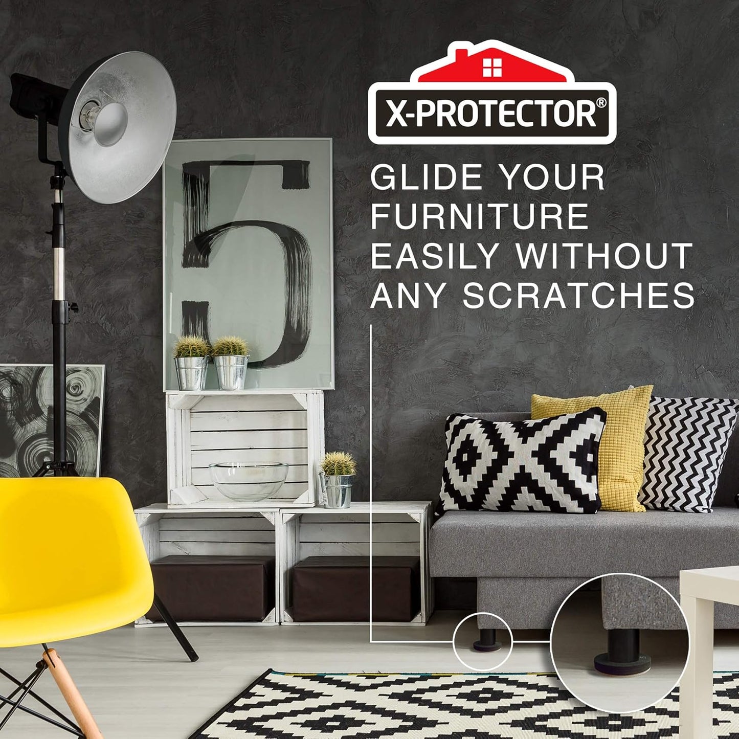 Furniture Sliders X-PROTECTOR 16 PCS – Furniture Sliders Hardwood Floors & Felt Furniture Movers – Moving Pads All Floor Types! Heavy Duty Reusable Sliders for Moving Furniture Easily & Safely!