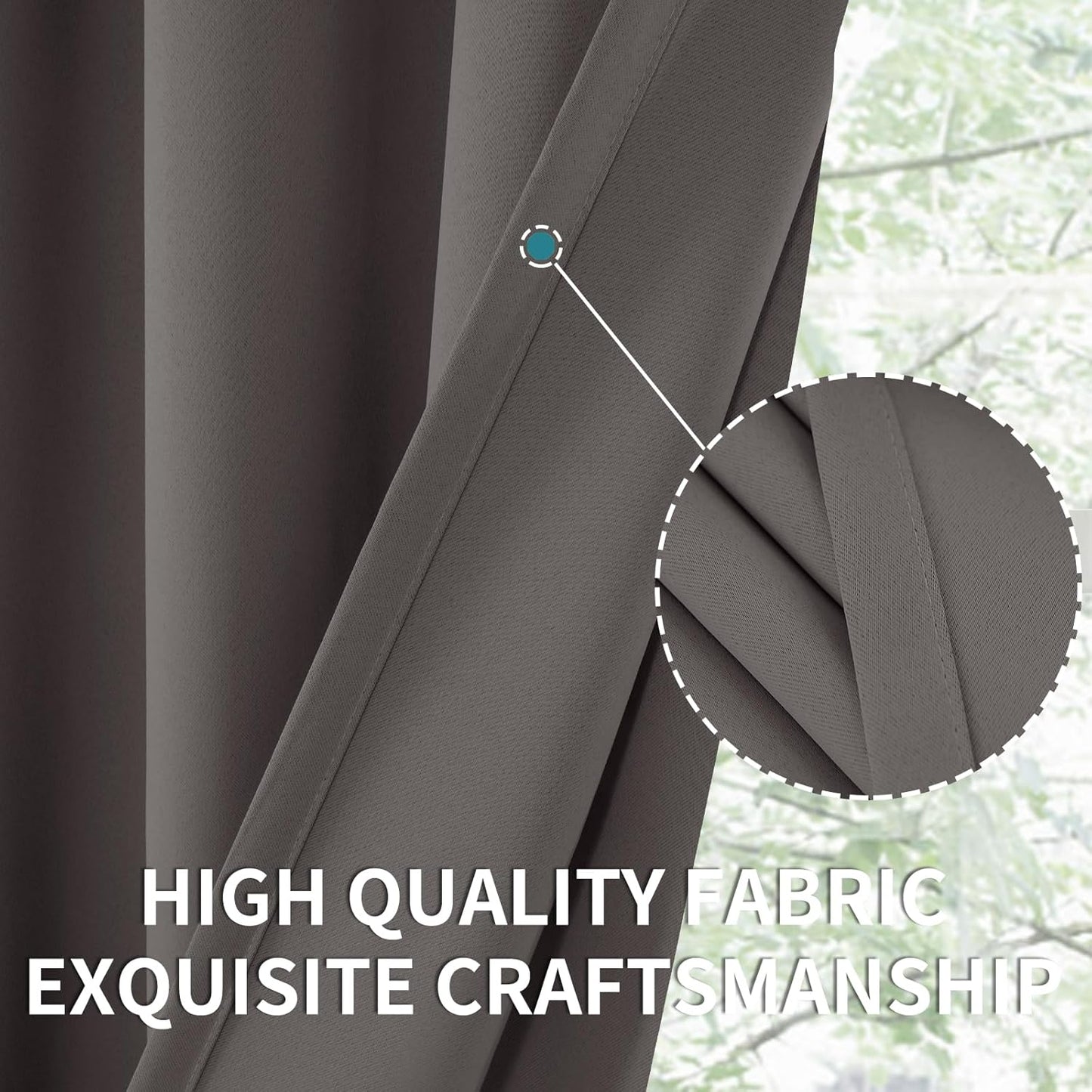 BGment Grey Blackout Curtains 36 Inches Length for Kitchen Cafe Window - Short Thermal Insulated Drapes with Rod Pocket Room Darkening for Bedroom Bathroom, 2 Panels, 42 x 36 Inch