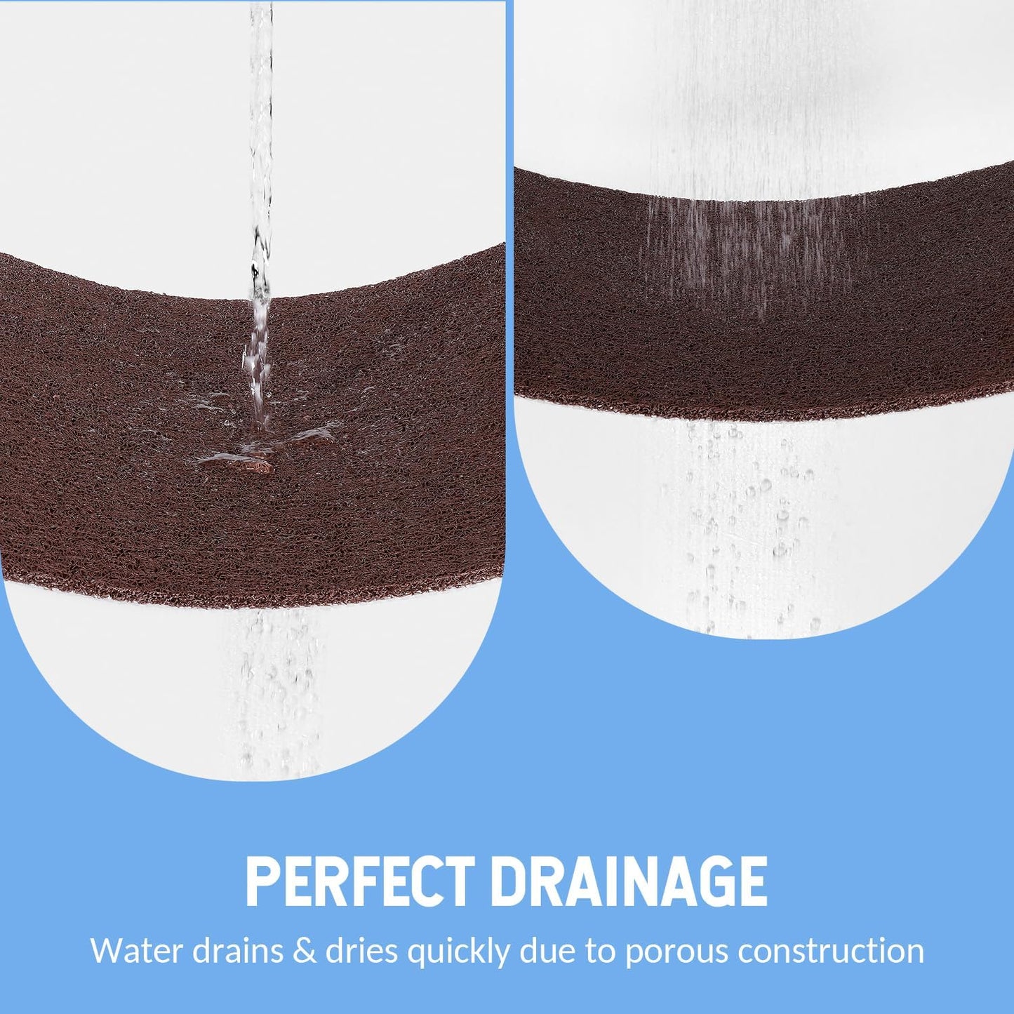 Non-Slip Bathtub Mat, Anti Slip Shower Mat, Fast Drying Bathtub Mats, Foot Scrubber Mat, Anti Slip Mat for Tub, Floor, Bathroom, Kitchen, Home, Hotel (Brown 36"×24")