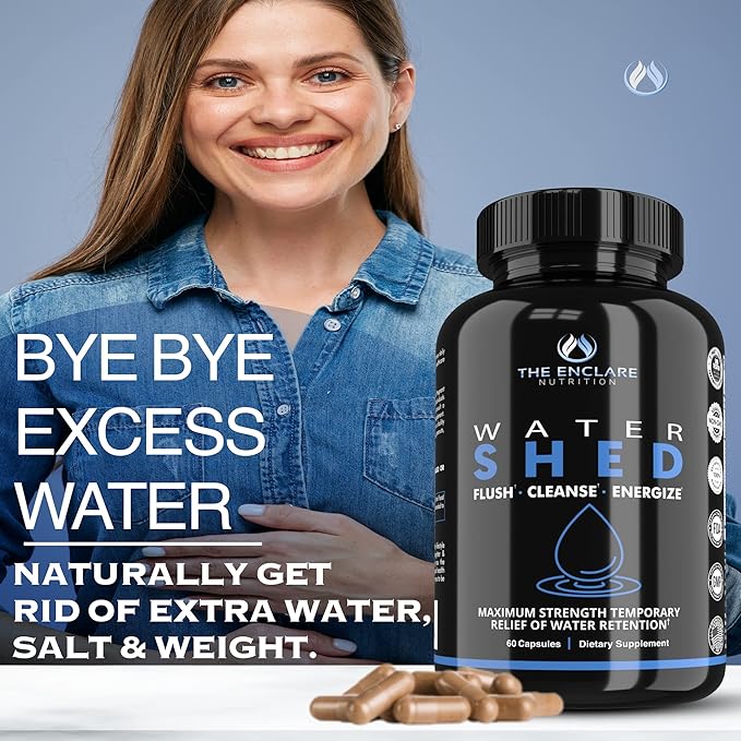 Water Pills Diuretic Water Retention, Liver Detox, Kidney Cleanse, Weight, Swelling, Edema, Bloating Relief, Fluid Balance Watershed Max Strength (1)