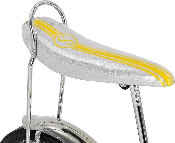 Schwinn Krate Classic Sting-Ray Bike, 20 Inch Bike for Kids or Adults, Steel Frame & Springer Fork, Fenders, Single Speed, Coaster Brake, Grey Ghost, Lemon Peeler, Coal, Grape, Orange or Apple