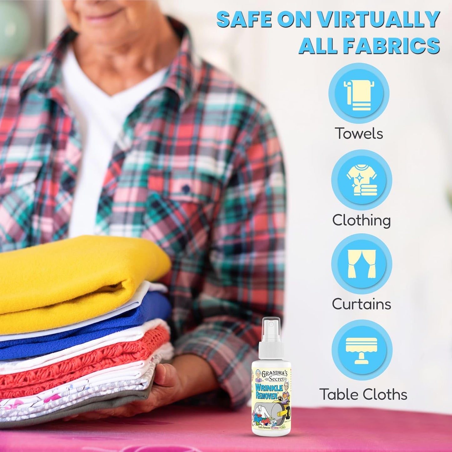 Grandma's Secret Wrinkle Remover Spray - Easily Removes Wrinkles & Odors - Wrinkle Release, Fabric Refresher Spray, Chlorine, Bleach and Toxin-Free - 3 Ounce, 3 Pack